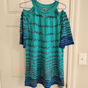 Missoni blue cold shoulder a line dress size 8